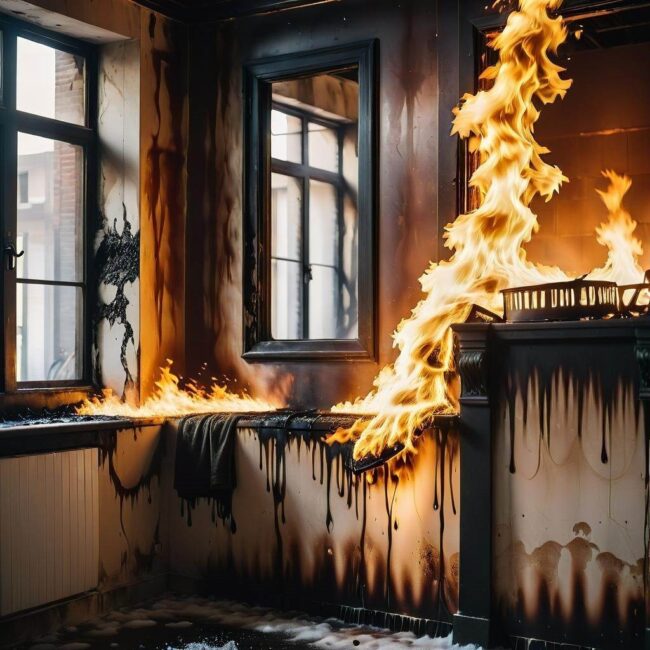 Eliminacja trudnych plam pożarowych ze ścian