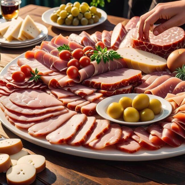 Inspiracje układania wędlin na zdjęciach