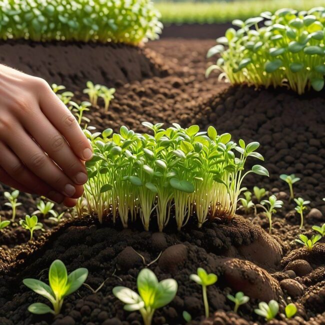 Przykładowe rozstawienie nasion rzeżuchy