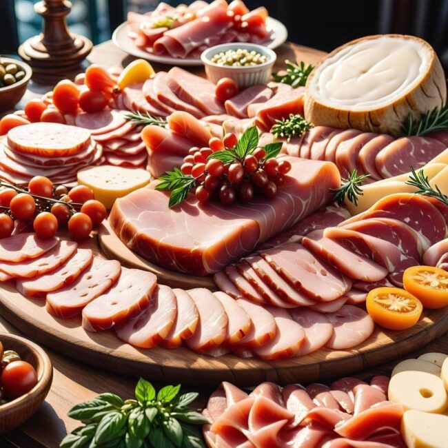 Zdjęcia z praktycznymi wskazówkami układania wędlin