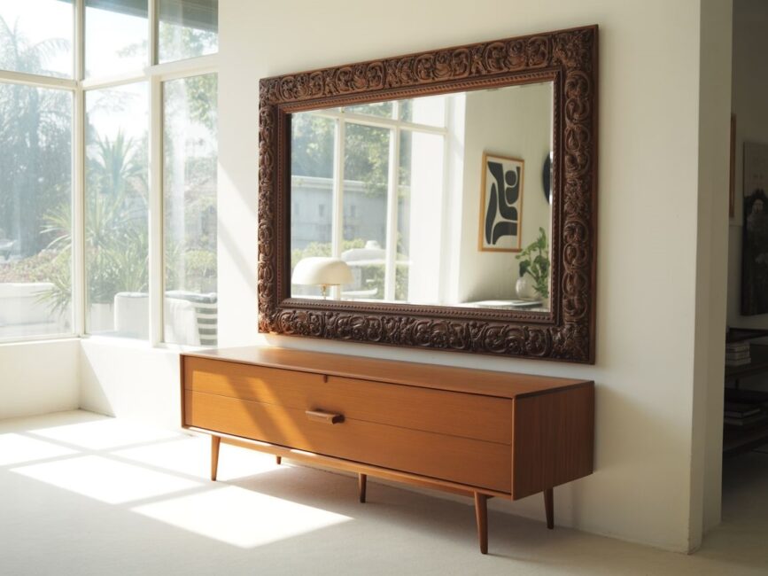 elegancki wystrój z lustrem